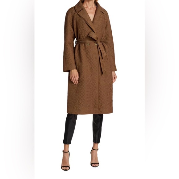 Elie Tahari Jackets & Blazers - Elie Tahari Women's Quilted Floral-Stitch Coat